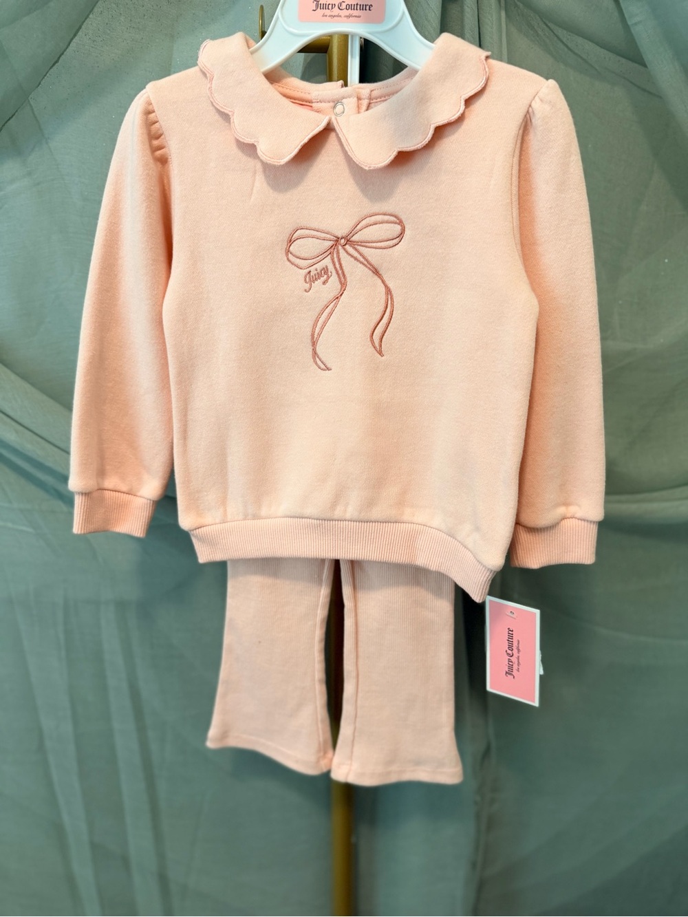 Juicy Couture Blush Pink Scalloped Collar Knit Set
